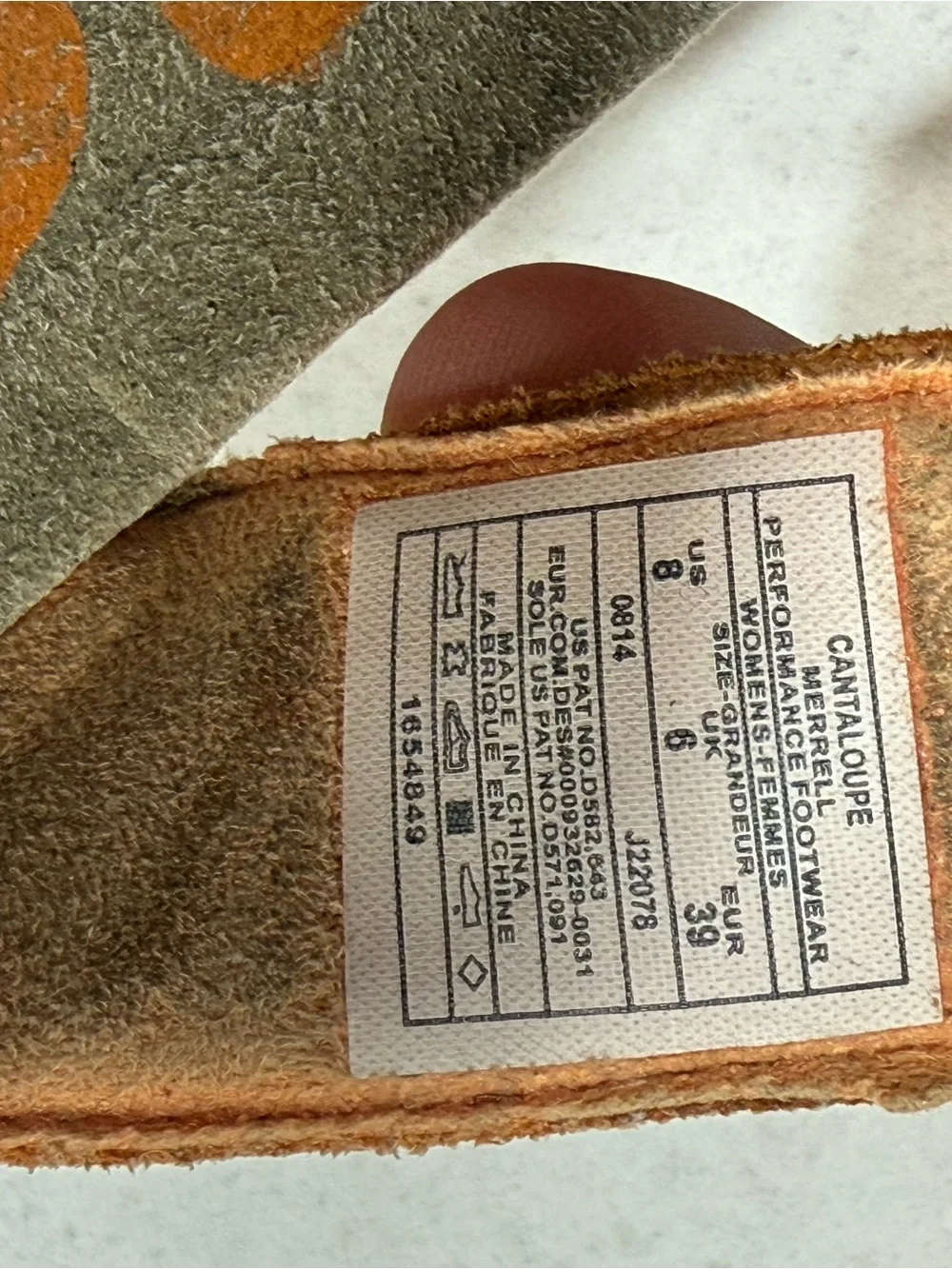 Merrell Women's Casual Orange Leather Slide Sandals 8